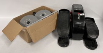 FITNESS EQUIPMENT TO INCLUDE OROITREX MX STEPPER & A COLLECTION OF YORK ADJUSTABLE DUMBBELLS WITH 8