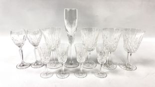 A GROUP OF WATERFORD CRYSTAL DRINKING VESSELS TO INCLUDE NOCTURNE EXAMPLES.