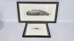 TWO FRAMED AND MOUNTED LIMITED EDITION PRINTS BEARING PENCIL SIGNATURE GARRY HODGES TO INCLUDE