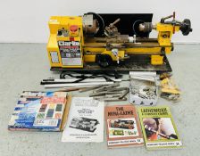 CLARKE METALWORKER 300MM VARIABLE SPEED LATHE WITH ACCESSORIES MODEL CL300M - SOLD AS SEEN.