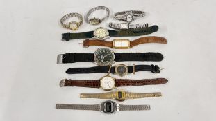 A GROUP OF ASSORTED WRIST WATCHES TO INCLUDE DESIGNER BRANDED.