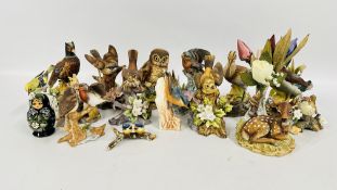 A GROUP OF ASSORTED CHINA ANIMAL STUDIES INCLUDING DUCKS, BIRDS, DEER, PHEASANT,