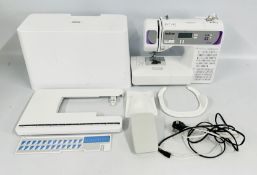 A BROTHER FS18QC SEWING MACHINE ACCESSORIES AND FOOT PEDAL - SOLD AS SEEN.