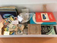 TRADE CARDS: LARGE TUB WITH SETS IN ALBUMS AND LOOSE, A FEW CIGARETTE CARDS ETC,