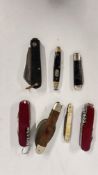 A GROUP OF ASSORTED POCKET KNIVES & MULTI TOOL EXAMPLES TO INCLUDE SWISS STYLE, 7.