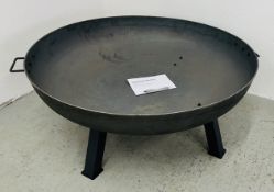 GLASTONBURY STEEL FIRE PIT - DIAMETER 100CM (UNUSED).