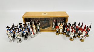 A GROUP OF ASSORTED LEAD MILITARY FIGURES INCLUDING HORSEBACK ETC.