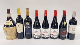 8 X VARIOUS BOTTLES OF RED WINE TO INCLUDE 1 X 1.5 LITRE CHIANTI.