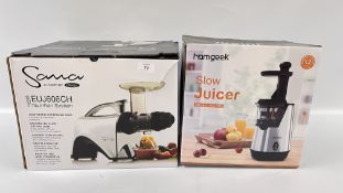 A BOXED OMEGA SAMOA EUJ606CH NUTRITION SYSTEM + BOXED HOMGEEK SLOW JUICER - SOLD AS SEEN.