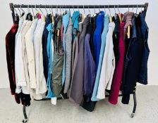 A RAIL CONTAINING A QUANTITY OF WOMEN'S CLOTHING AND JACKETS TO INCLUDE EAST, ALEX & CO, PER UNA,