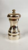 A MODERN SILVER PEPPER MILL LONDON 1991 MAKER M.C. HERSEY & SON LTD.