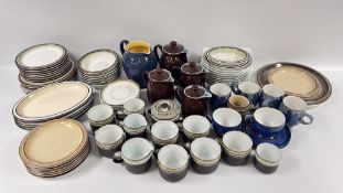 AN EXTENSIVE GROUP OF DENBY STONEWARE, TEA AND DINNERWARE, VARIOUS DESIGNS.