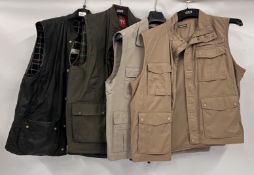 GENT'S BARBOUR EX LARGE WAX WAISTCOAT, GENT'S JACK DAW WAX WAISTCOAT AND P G FIELD WAISTCOAT.