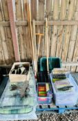 QUANTITY OF GARDENING ACCESSORIES TO INCLUDE WOLF GARTEN TOOLS AND ACCESSORIES, ARROW STAPLE GUN,