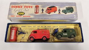 A VINTAGE DINKY TOYS 299 GIFT SET POST OFFICE SERVICES, IN ORIGINAL PRESENTATION BOX.