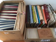 STAMPS: TWO BOXES WITH AN EXTENSIVE ALL WORLD COLLECTION IN EIGHTEEN ALBUMS AND LOOSE, ST.