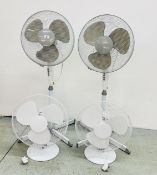 TWO HOMEBASE STANDARD FANS + TWO UNBRANDED TABLE FANS - SOLD AS SEEN.