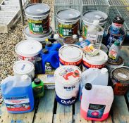 QUANTITY OF PAINT, TIMBER TREATMENT, PATH AND PATIO CLEANER ETC.