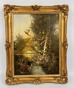ORIGINAL OIL ON BOARD DEPICTING A PHEASANT IN FLIGHT, INDISTINCT SIGNATURE,