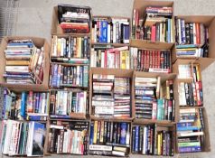 19 X BOXES OF GOOD QUALITY BOOKS TO INCLUDE FICTION, NON-FICTION, ACTION, HORROR,
