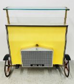 VINTAGE ROLLS ROYCE STYLE COCKTAIL BAR, WIDTH 108CM.