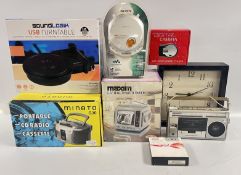 COLLECTION OF RETRO ELECTRICAL ITEMS TO INCLUDE BOXED MINATO G30 RADIO,