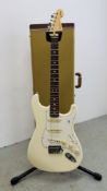 A FENDER STRATOCASTER JEFF BECK ELECTRIC LEAD GUITAR, MODEL BECK STRATOCASTER OWT, CREAM BODY,