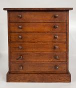 AN ANTIQUE MAHOGANY 6 DRAWER COLLECTOR'S CHEST, W 38 X D 22.5 X H 42.5CM.