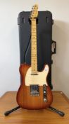 A FENDER TELECASTER AM PRO II TELE MN SSB ELECTRIC LEAD GUITAR, SIENNA SUNBURST FINISH,