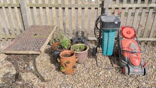 FLYMO ELECTRIC MOWER, BOSCH GARDEN SHREDDER,