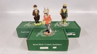A GROUP OF THREE BESWICK FIGURINES TO INCLUDE FISHERMAN OTTER ECF2,