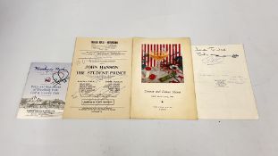 A GROUP OF AUTOGRAPHED PROGRAMMES & MENUS TO INCLUDE MORECAMBE & WISE, NIGEL MANSELL,