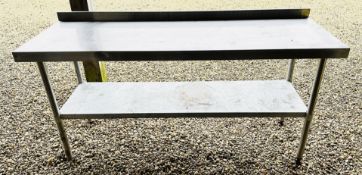STAINLESS STEEL 1.8M TWO TIER PREP TABLE.