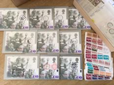 STAMPS: 1993 £10 BRITANNIA PHQ CARDS (10), ALL F.D.I. ON OBVERSE WITH VARIOUS POSTMARKS.