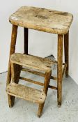 VINTAGE WOODEN STEP STOOL.