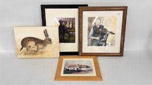 A FRAMED LIMITED EDITION PRINT OF CROFTERS COTTAGE,