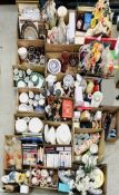 23 X BOXES OF ASSORTED HOUSEHOLD SUNDRIES TO INCLUDE CHINA AND CROCKERY, CHRISTMAS DECORATIONS,