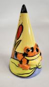 A LORNA BAILEY LIMITED EDITION 49/250 FROG SUGAR SIFTER, BEARING SIGNATURE, H 13CM.