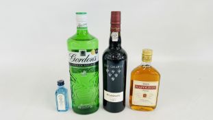 LITRE GORDONS LONDON DRY GIN, 75CL GRAHAMS RESERVE PORT,