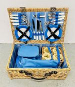WICKER PICNIC BASKET FOR 4.