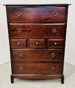 A STAG MINSTREL MULTI DRAWER CHEST, WIDTH 82CM.