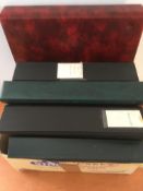 POSTCARDS: BOX WITH MAINLY OLDER CARDS IN FIVE ALBUMS, MOONLIGHT, DAVIS MESSAGE CARDS, UK VIEWS ETC.