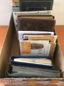STAMPS: BOX WITH VARIOUS IN ALBUMS AND LOOSE, CANADA FIRST DAY COVERS, ROYALTY,