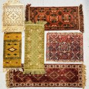 A GROUP OF VINTAGE AND MODERN PRAYER MATS, VARIOUS DESIGNS (REQUIRE ATTENTION).