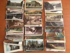 POSTCARDS: OLD TO MODERN CARDS IN FOUR BOXES. (APPROX 2000).