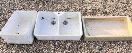 3 X VINTAGE BUTLER SINKS.