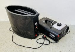 FX LAB 1200W FOG MACHINE (CONTROL SWITCH A/F) AND EQUINOX FLAME MACHINE - SOLD AS SEEN.