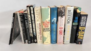 A GROUP OF GOOD QUALITY BOOKS TO INCLUDE SIGNED EXAMPLES BY ANTONY BEEVOR AND HENRY BLOFELD PLUS