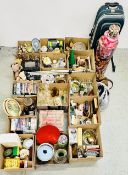 17 X BOXES OF HOUSEHOLD SUNDRIES TO INCLUDE GLASSWARE, CROCKERY, CHINA TO INCLUDE WEDGWOOD,