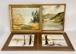 PAIR OF WATERCOLOURS OF LAKE SCENES BY JEAN PARSONS, FRAMED AND GLAZED,